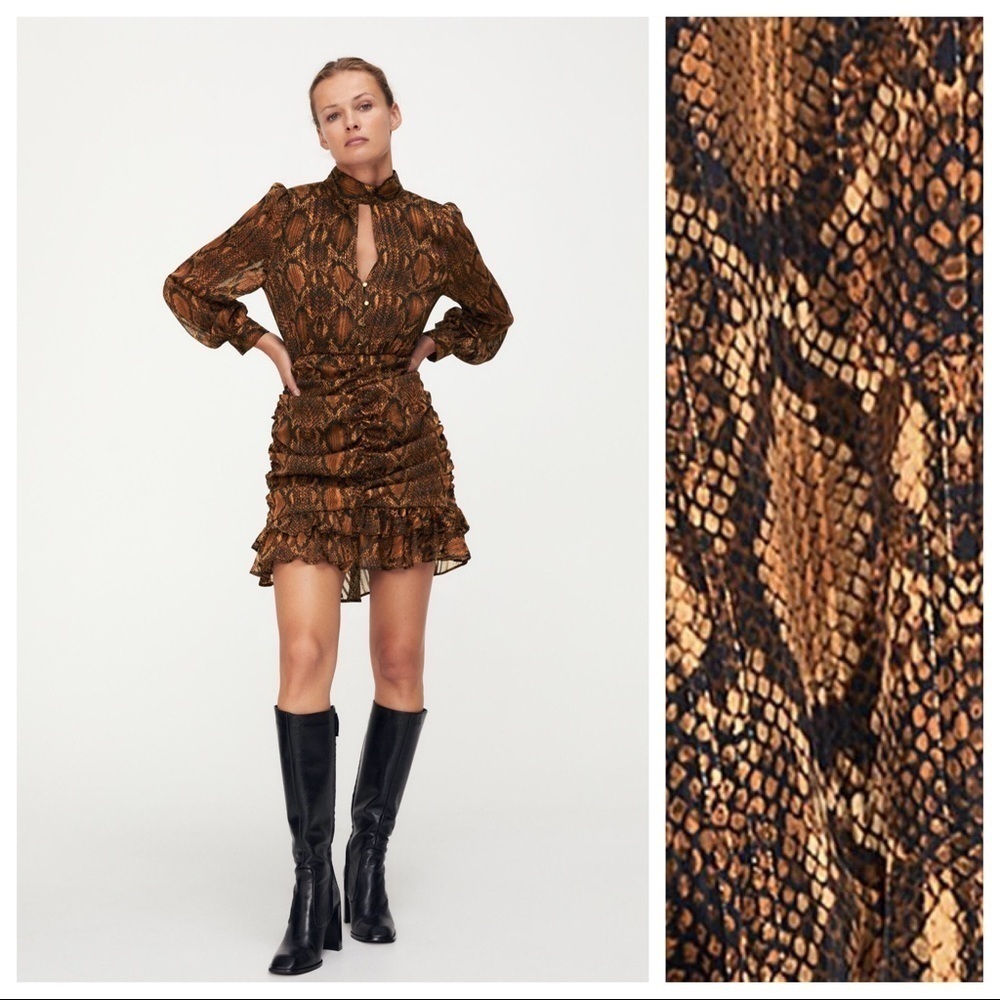 🌹NWT. Zara Animal Print Mini Dress. Size S.